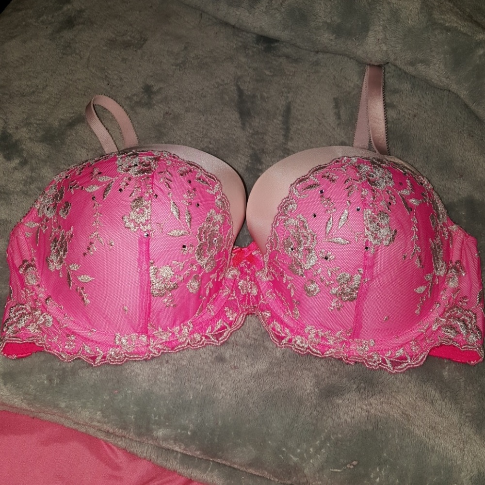 Dream Angels Lined Demi 36D pink lace Victoria's